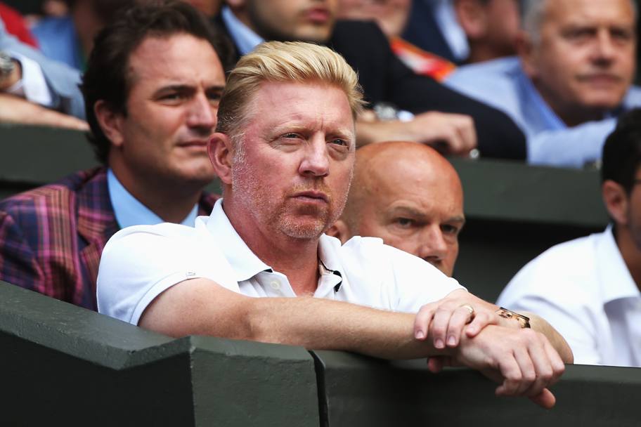 Boris Becker segue con attenzione le fasi della finale tra Djokovic e Federer (Getty Images)